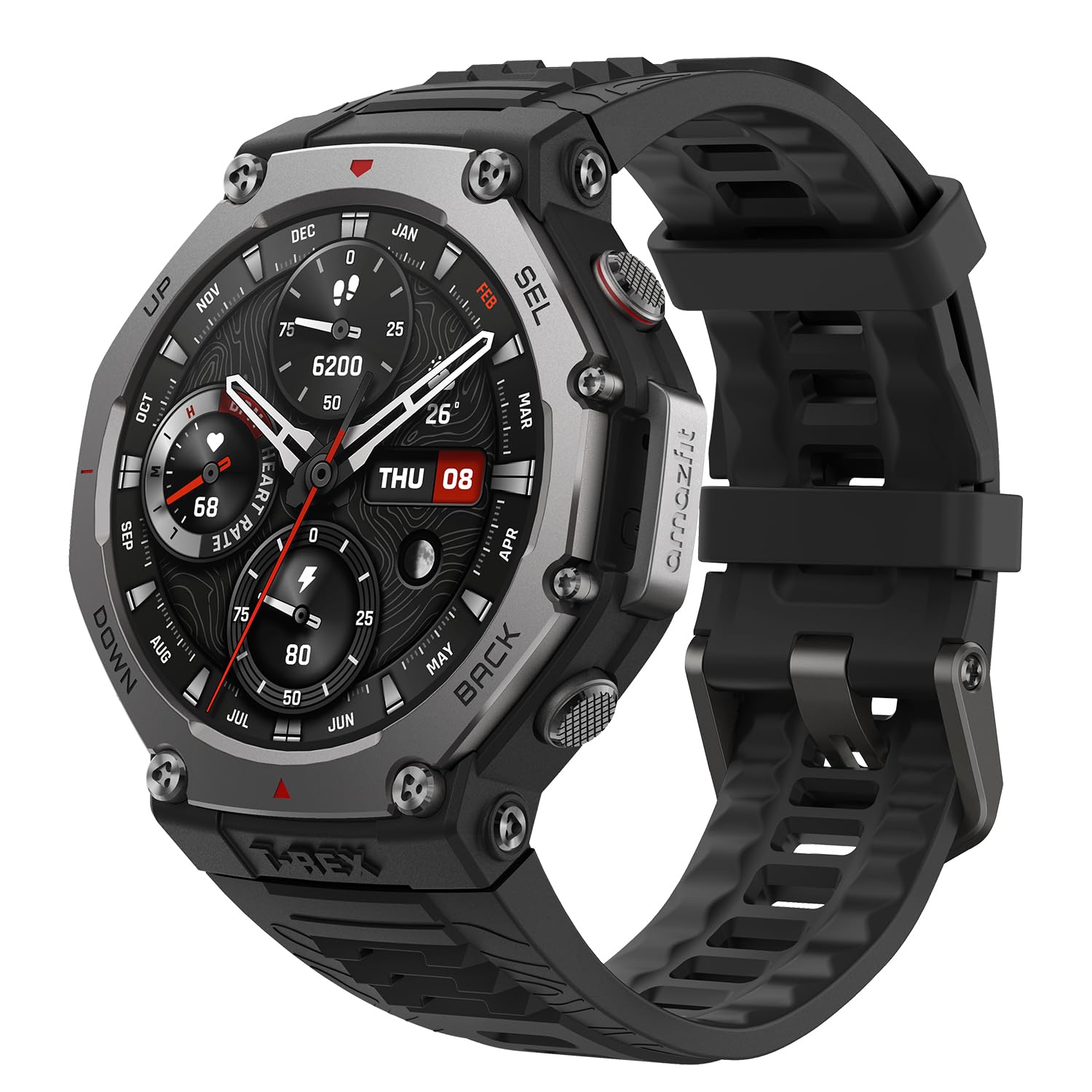 Amazfit T-Rex 3 Outdoor Rugged Military 48mm Smart Watch, Built in GPS, 27 Days Battery Life, Offlin