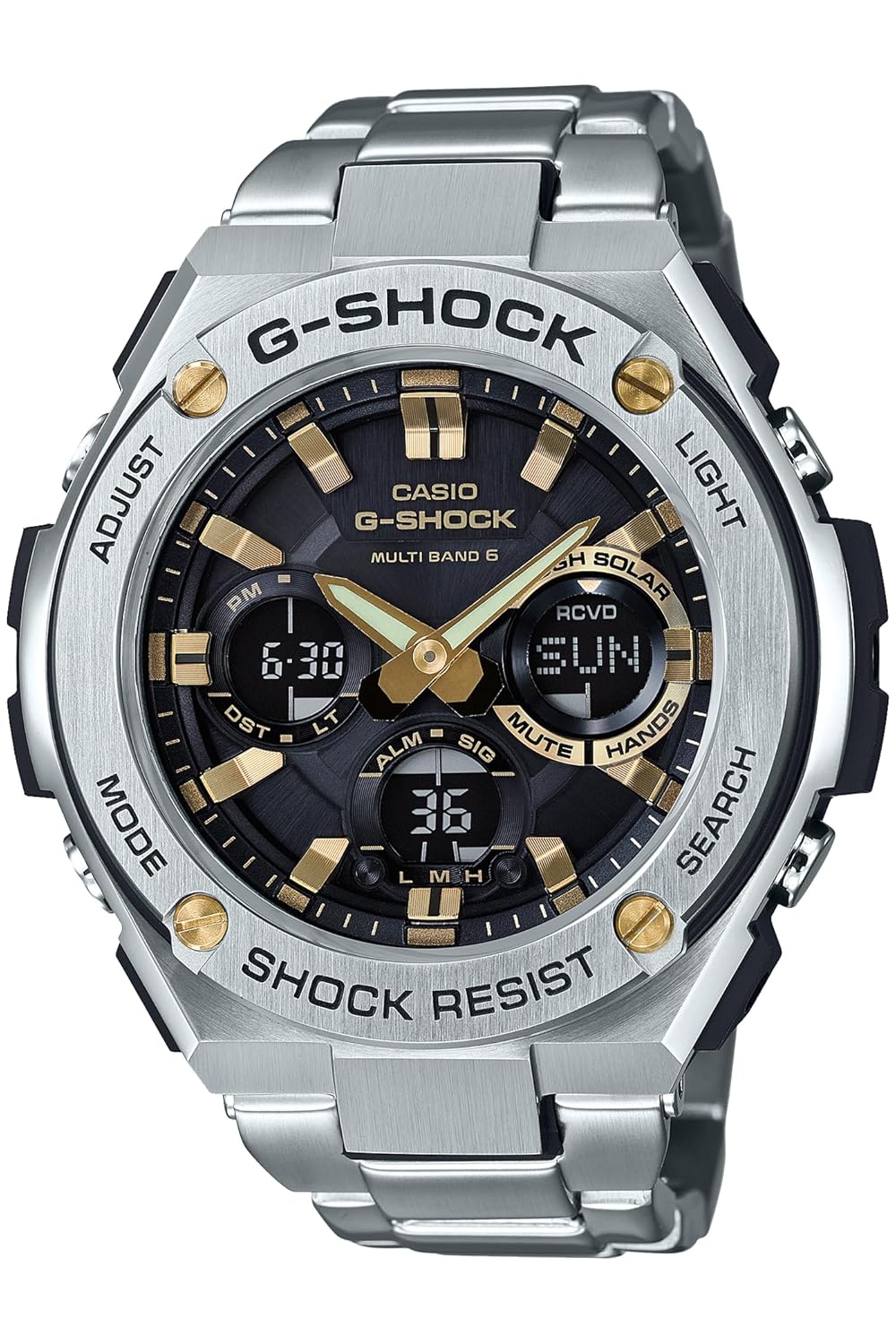 Casio G-Shock G-STEEL GST-W100 Series Radio Solar Wristwatch gold Stainless steel band