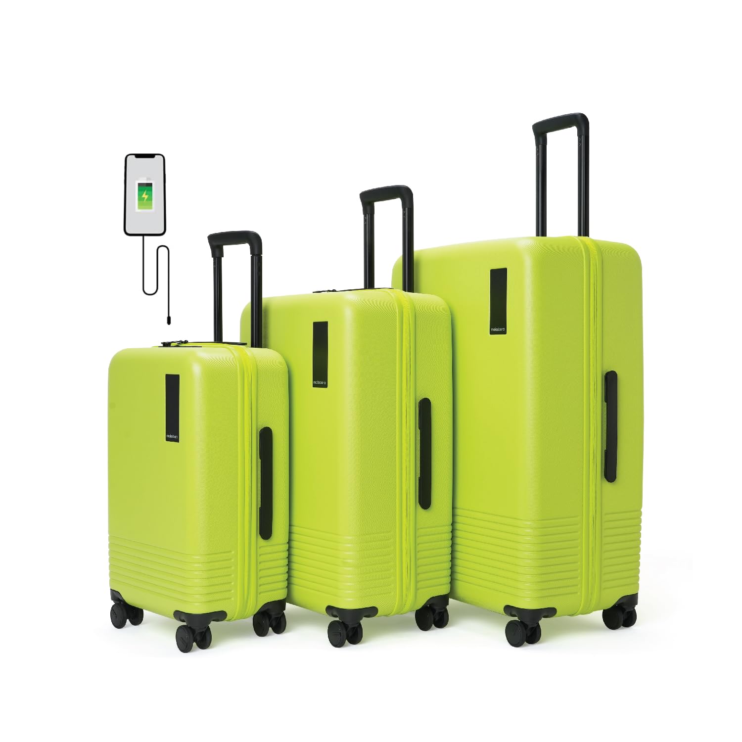 Mokobara The Set of Polycarbonate Hardsided Luggage | 8 Wheel Trolley Bag, with USB Charging Socket