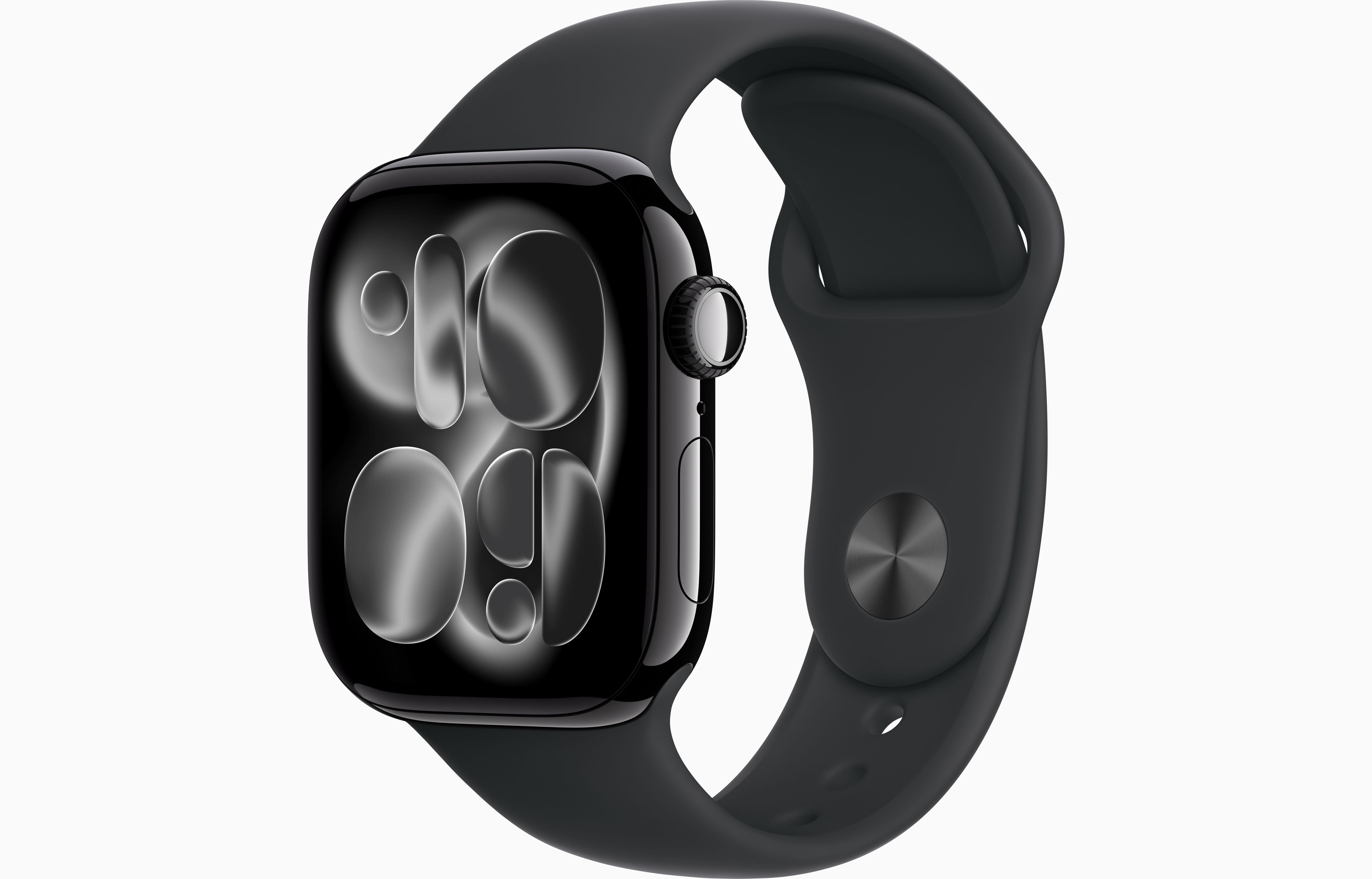 Apple Watch Series 11 Jet Black Aluminium Case with Black Sport Band 42mm GPS S/M