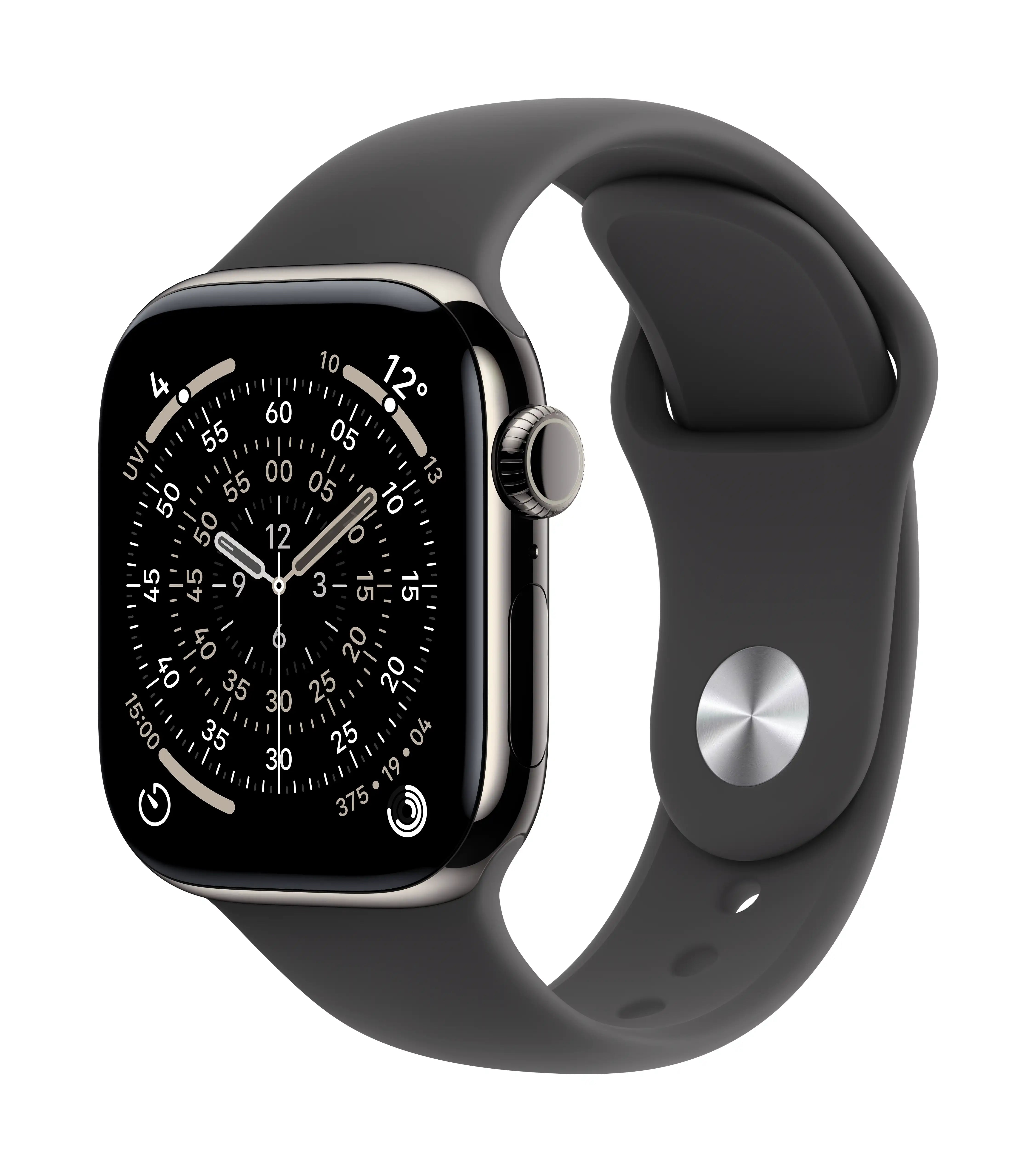 Apple Watch Series 11 Natural Titanium Case with Stone Grey Sport Band GPS + Cellular 42mm S/M